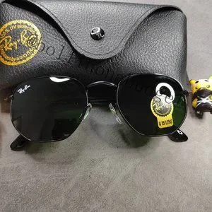 ?Ray-Ban 3548 51mm Dark green lens with black frame Sunglasses Ray-Ban Hexagonal Flat Lenses Sunglasses - RB3548N 001/58 51 main image 2